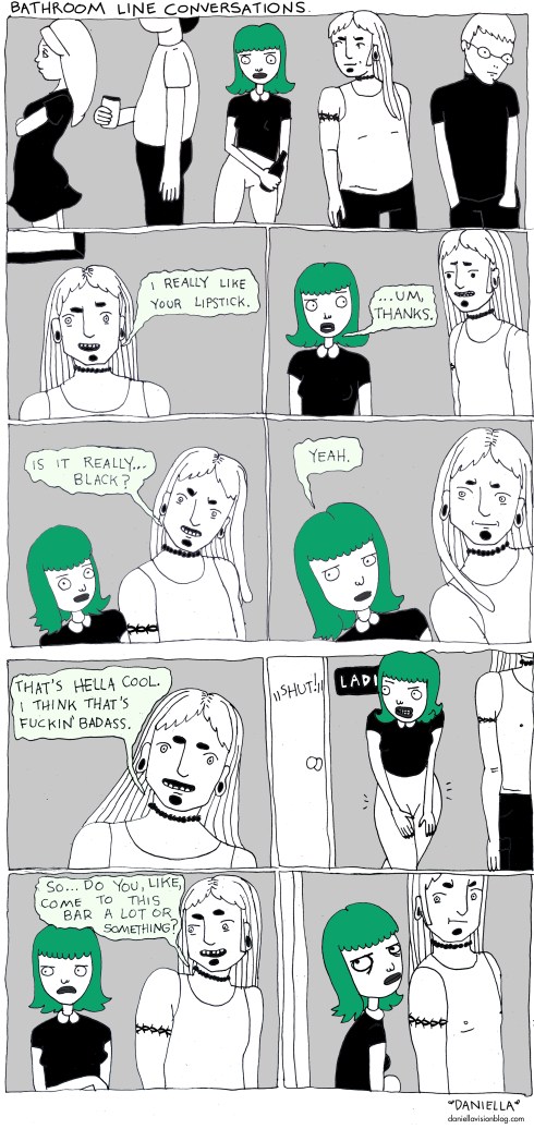 bathroom line conversations (2)